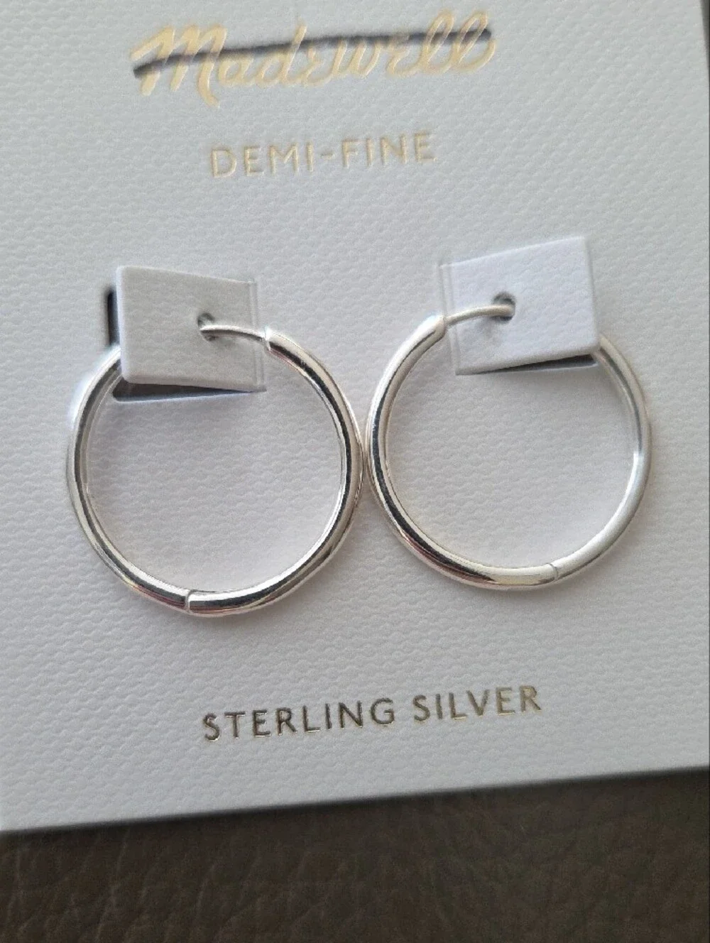 Madewell Demi Fine Sterling Silver Medium Hoop Earrings